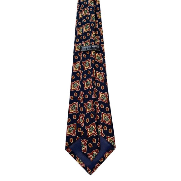 EMPIERE ARMANI Dark Blue, Red & Gold 100% Silk Paisley Inspired Tie | 58" - Picture 5 of 7
